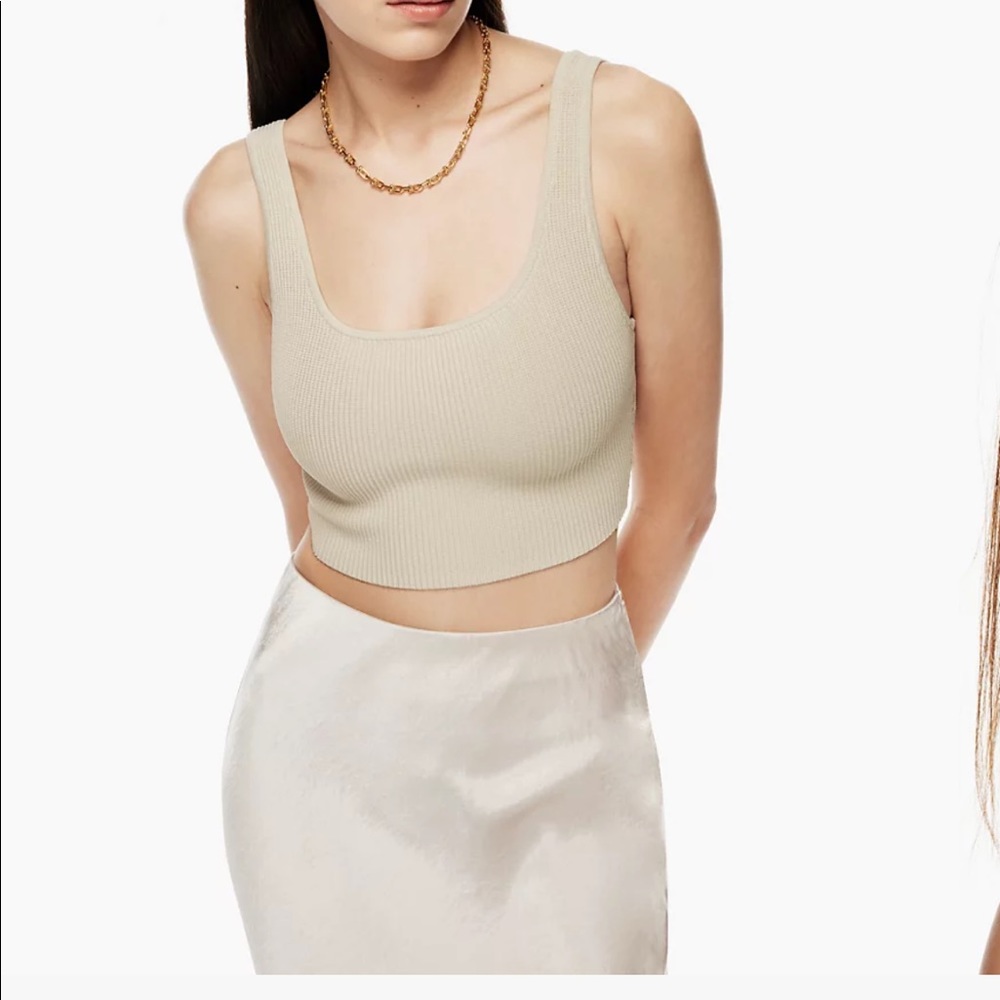 Aritzia Babaton Sculpt Knit Squareneck Cropped Tank